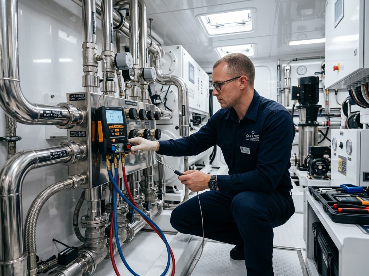 Superyacht HVAC technical inspection and digital diagnostics
